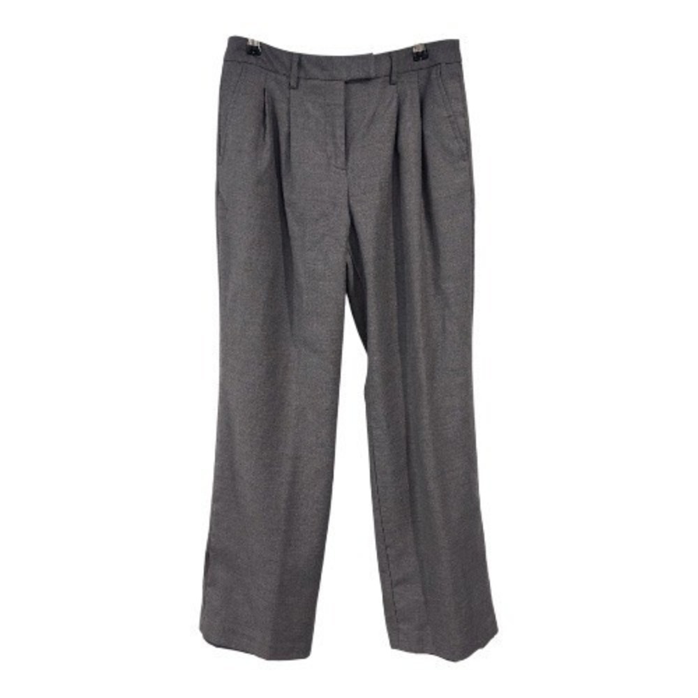 JG Hook Gray Wool Blend Pleated Wide Leg Dress Pants Size 8